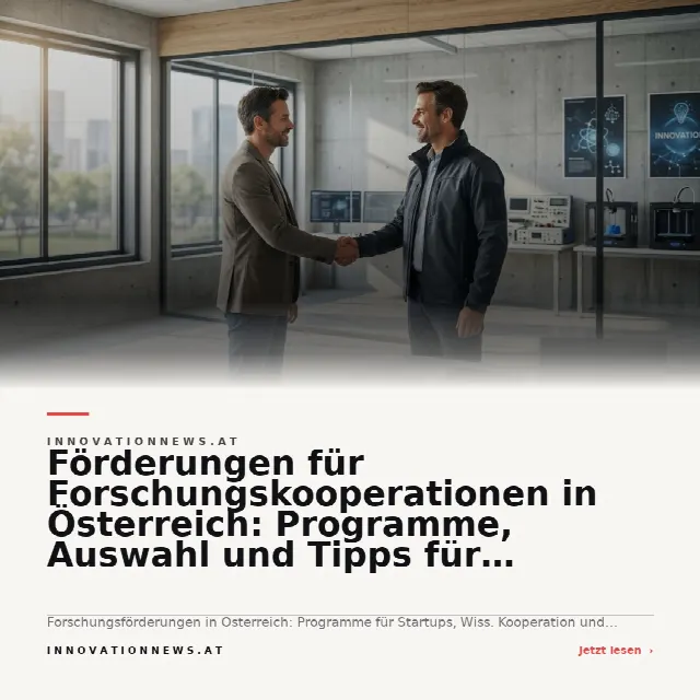 Share-Card fuer Förderungen für Forschungskooperationen in Österreich: Programme, Auswahl und Tipps für Startups